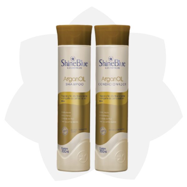 KIT DE SHAMPOO Y ACONDICIONADOR SHINE BLUE ARGAN OIL 300 ML
